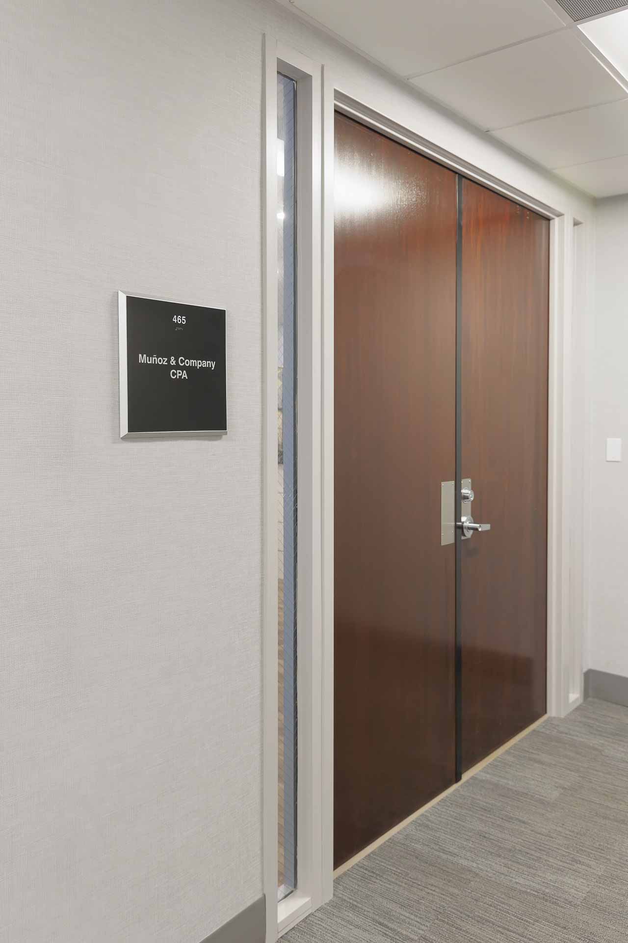 Interior door leading to the Munoz & Company, CPA office