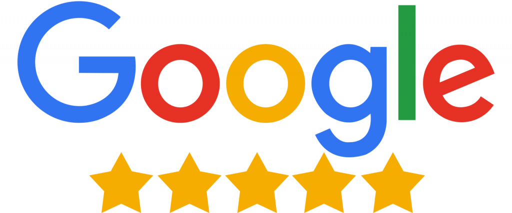Google logo with five star graphic below